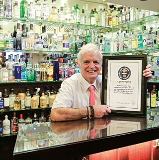 Philip Whiteman, proprietor of The Old Bell Inn & Gin - Official Guinness World Record holder for the largest number of gins commercially available.