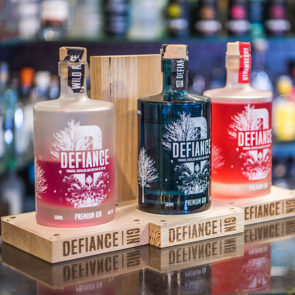 Defiance Gin at The Old Bell Inn 'Gin Emporium' located in Delph, Saddleworth